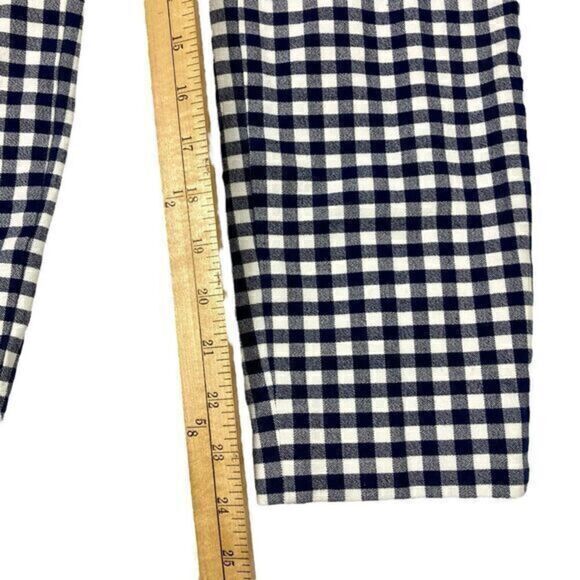 J. Crew Martie Pants Womens Sz 0 White Blue Gingham Checkered Print Tapered Leg - Picture 14 of 16
